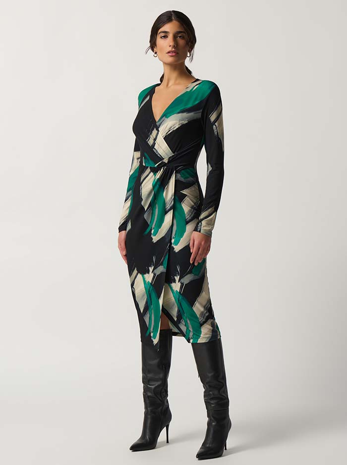 233127 Dress - Black/Multi (Joseph Ribkoff)